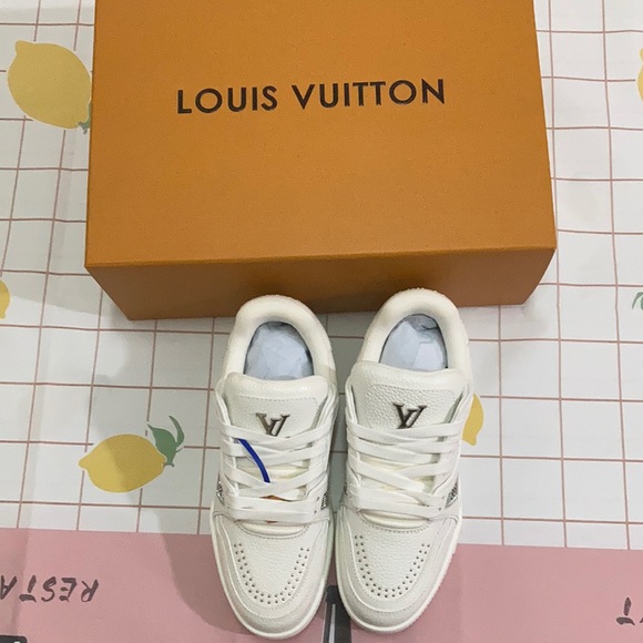 Louis Vuitton White and Silver Sneakers - Picture 1 of 12
